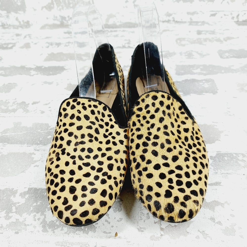 Gap Womens Cheetah Print Faux Mohair Flat Heel Loafers V545 - Picture 3 of 11